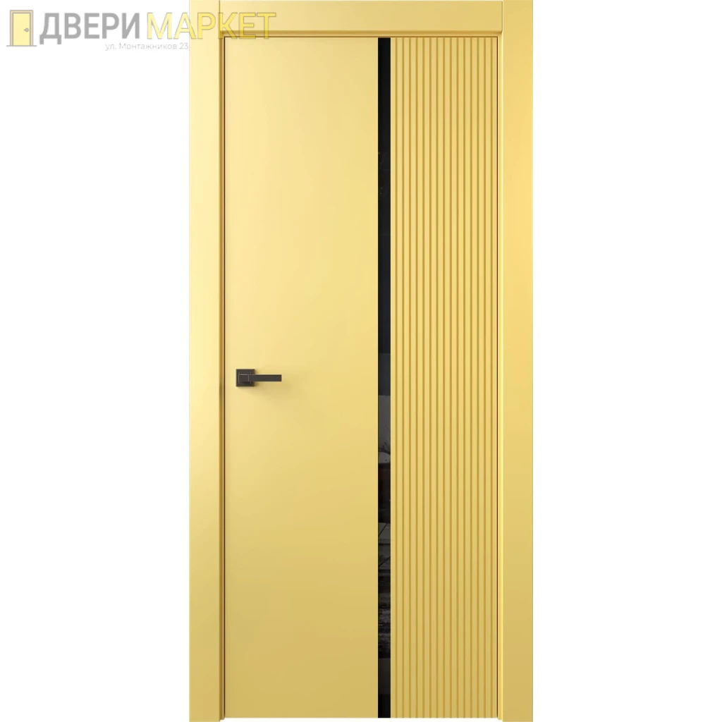 Межкомнатная дверь желтая Лорд с фрезеровкой Altro 11 SF