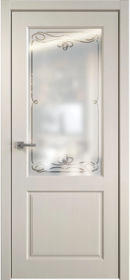 Межкомнатная дверь К1 | стекло с гравировкой фабрика Лорд коллекция Corona