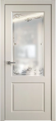 Межкомнатная дверь К1 | стекло с гравировкой фабрика Лорд коллекция Corona