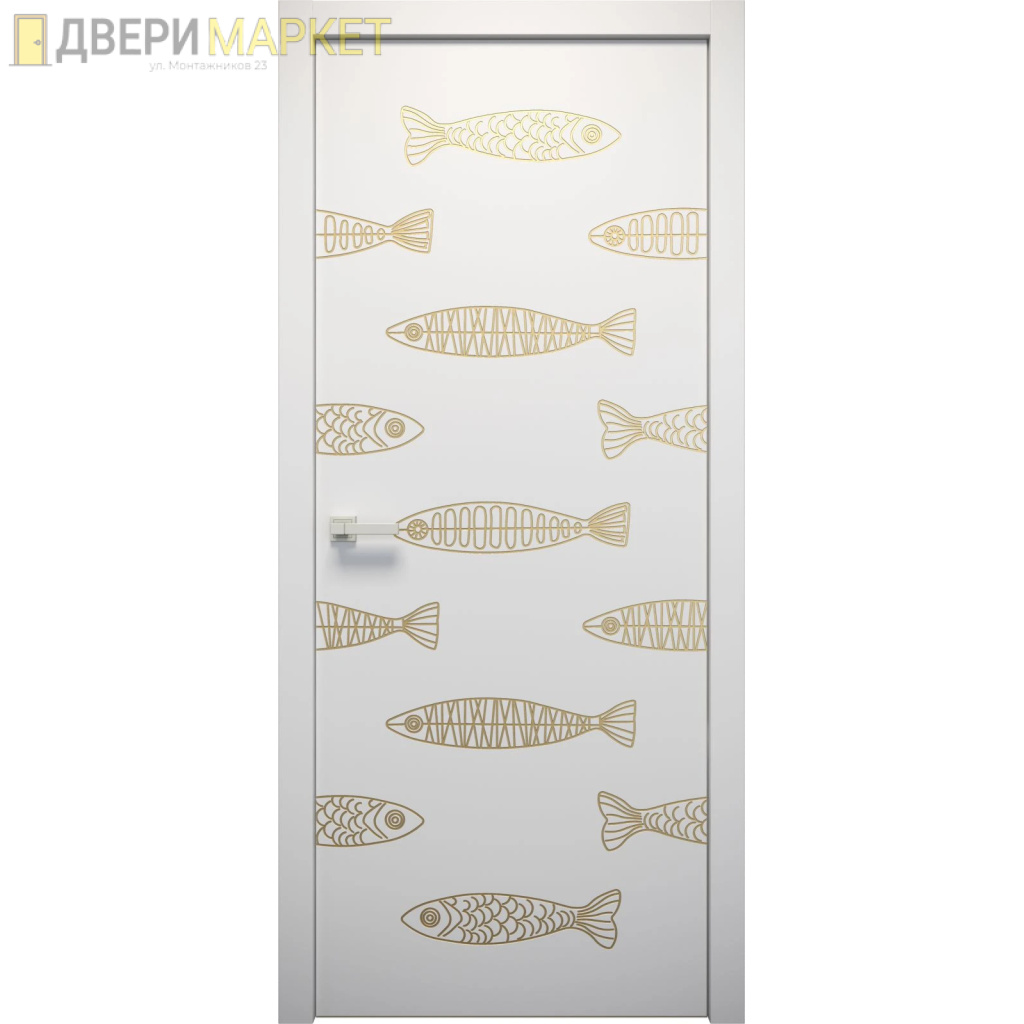 Межкомнатная дверь с рисунком рыб Лорд L-Nature 8
