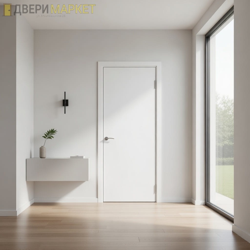 Дверь AquaDoor влагостойкая гладкая глухая, цвет Белый1