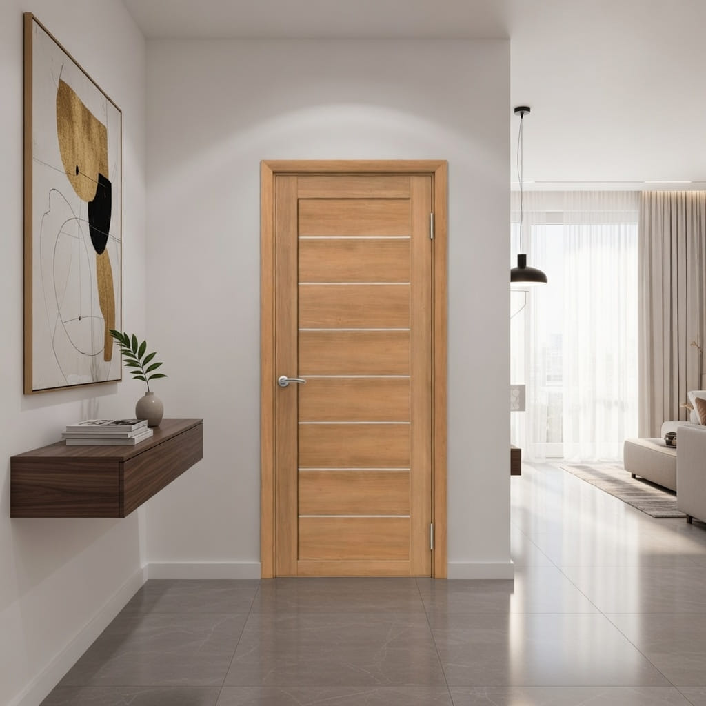 Влагостойкая дверь Zargo модель TRIO, цвет Песочный дуб1