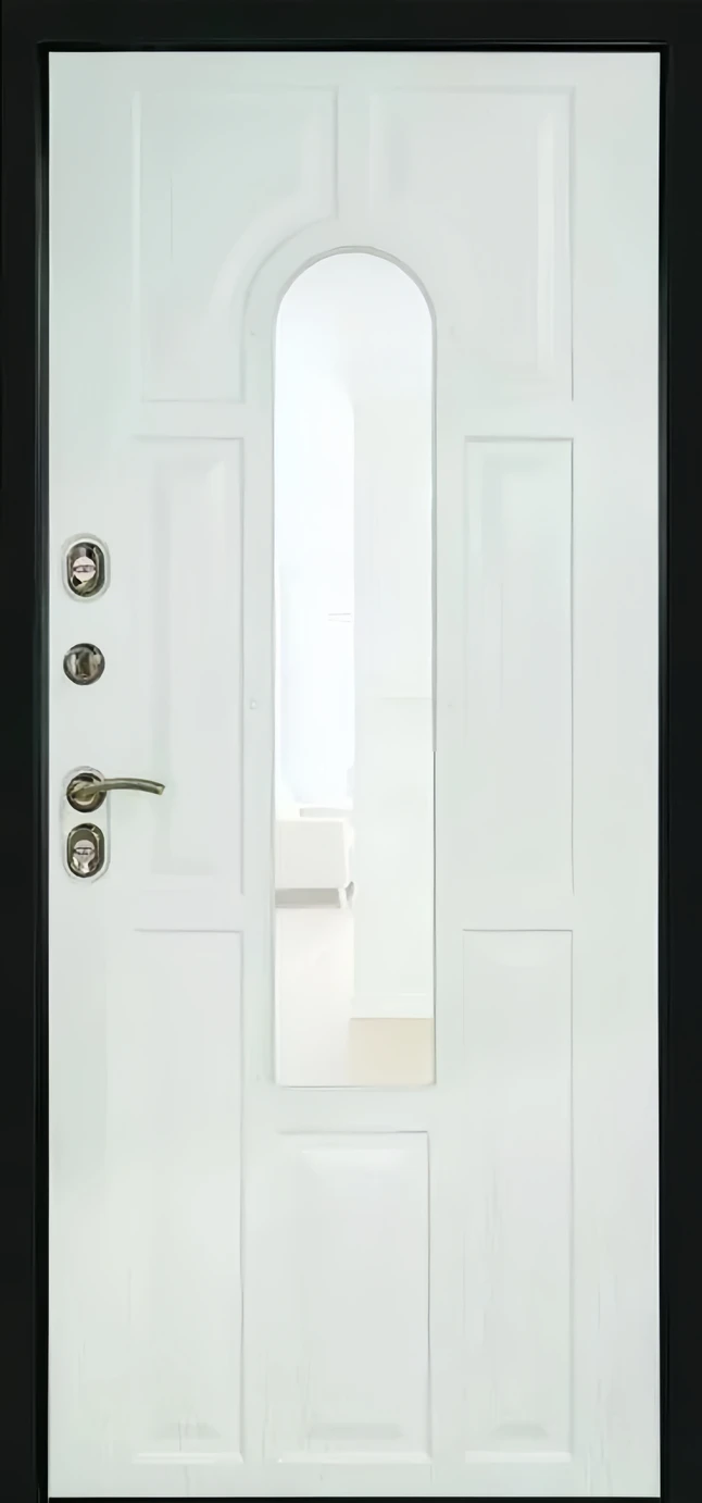 Дверь входная с окном и терморазрывом Лион термо темный орех