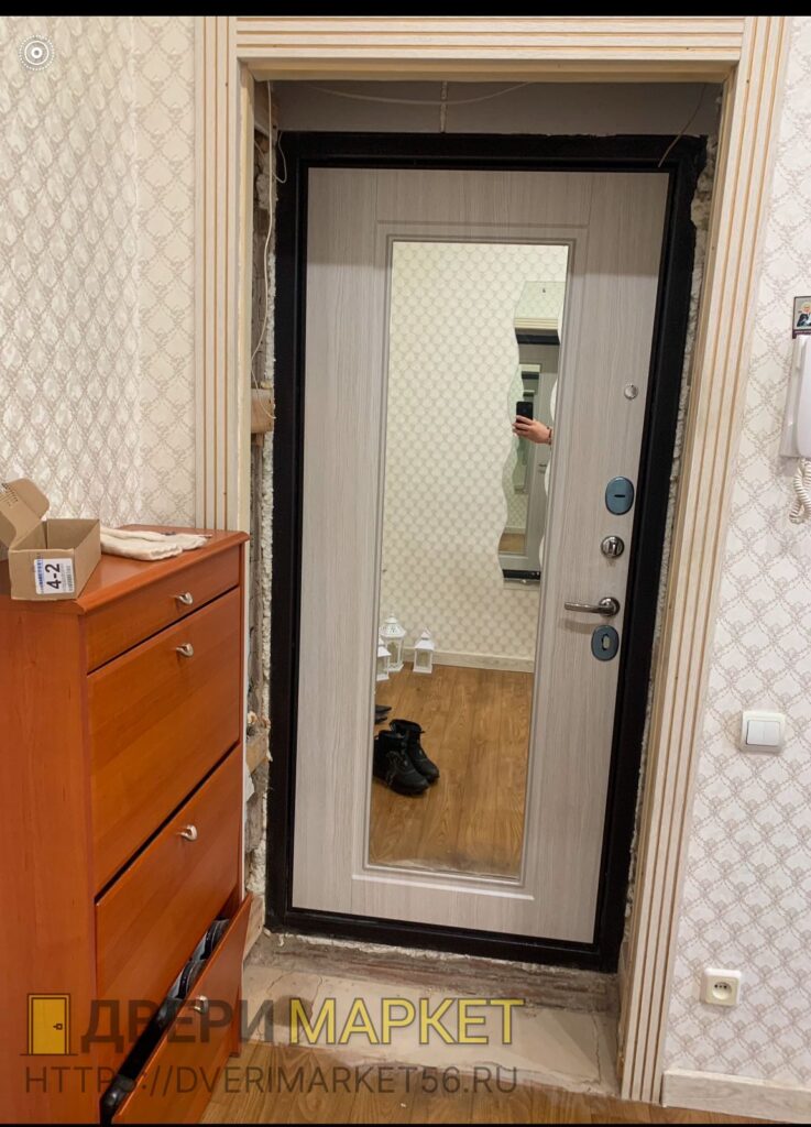 Дверь с зеркалом квартирная