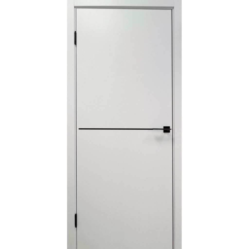 Межкомнатная дверь Line 1 Аляка с черным молдингом и черной кромкой