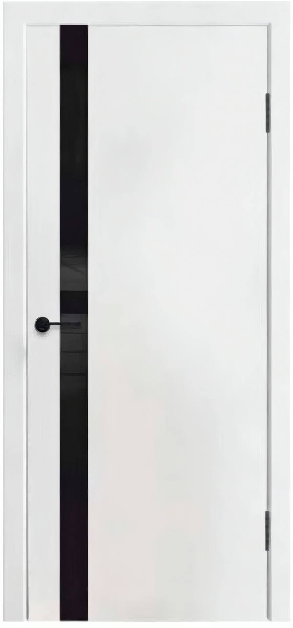 Межкомнатная дверь Vida SH-4 Вайт черное стекло черная кромка