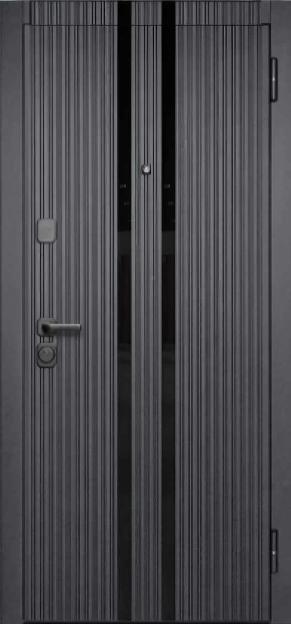 Входная дверь квартирная 9 см Атланта мдф/мдф грей-шагрень