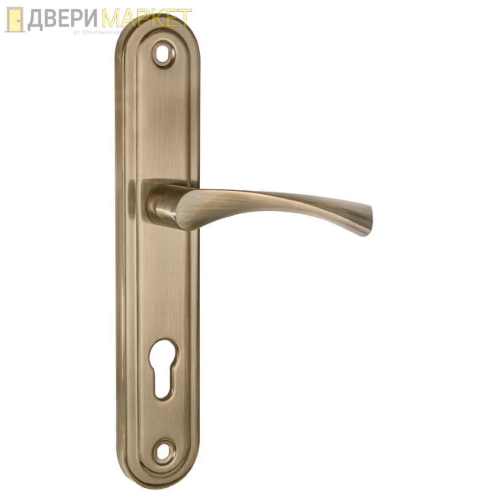 Ручка Punto (Пунто) на планке HANDLE90.CRONA.04-85 (P90 8504 CRONA) AB бронза