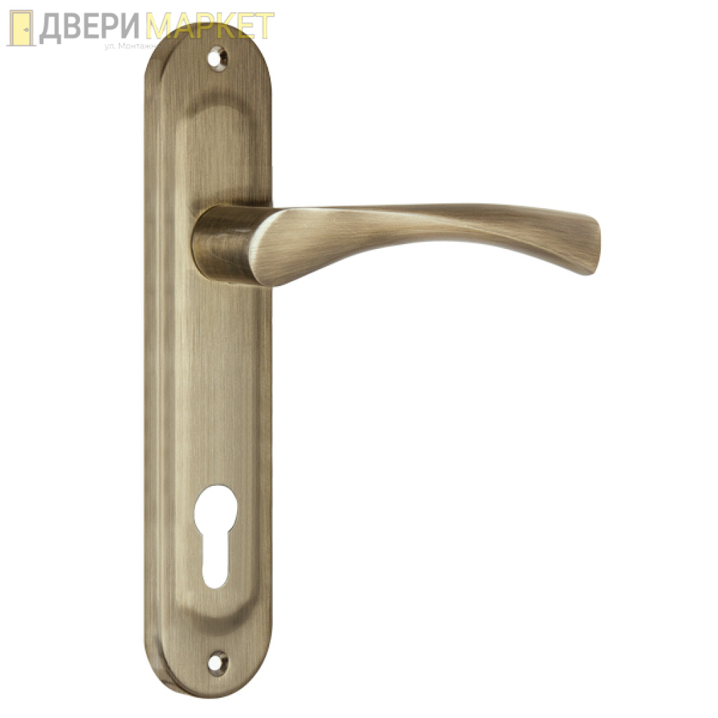Ручка Punto (Пунто) на планке HANDLE90.CRONA.18-85 (P90 8518 CRONA) AB бронза