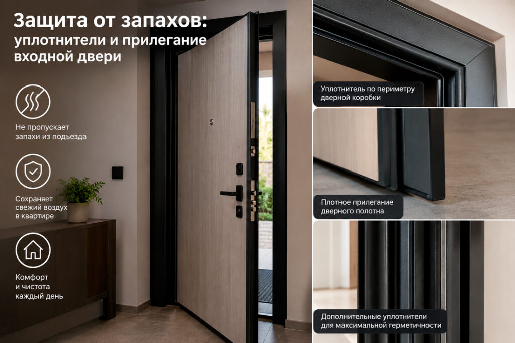 Защита входной двери в квартиру от запаха и звуков как выглядит